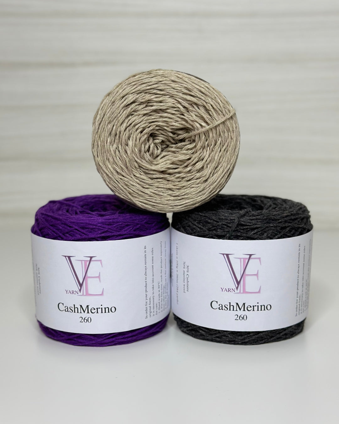 Filato di cashmere, Cashmere e lana merino, gomitolo 100g, 260m