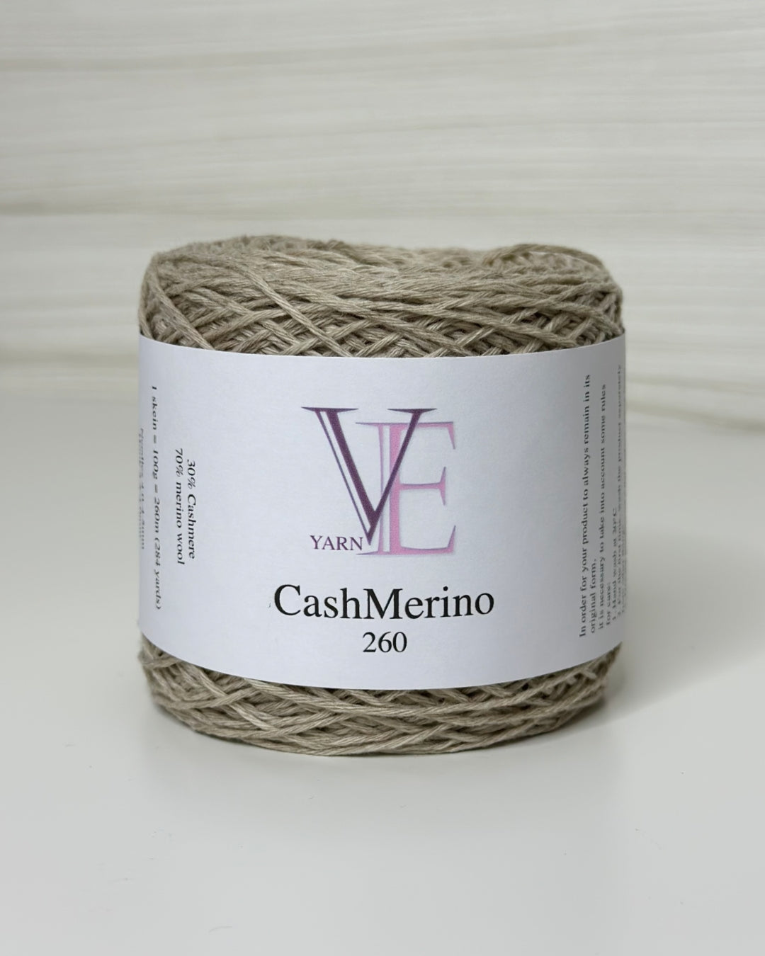 Filato di cashmere, Cashmere e lana merino, gomitolo 100g, 260m