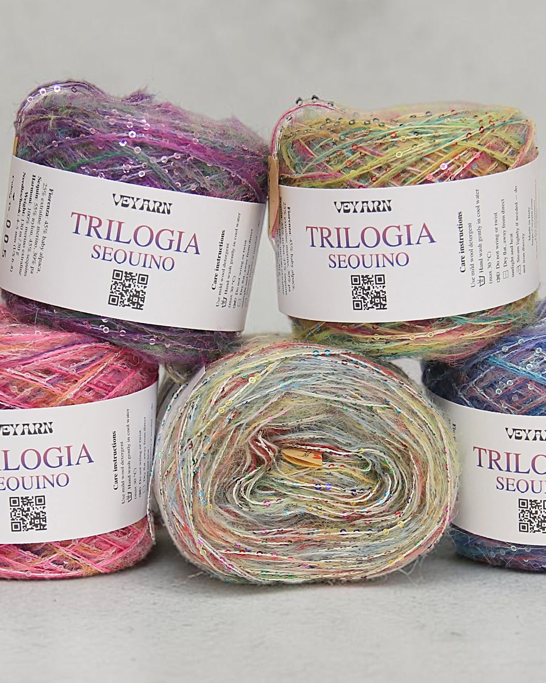 TRILOGIA SEQUIN — Mix di Tre Filati Italiani con Paillettes