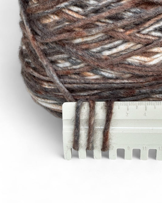 Soft strand with mocha, grey and cream tones — VEYARN