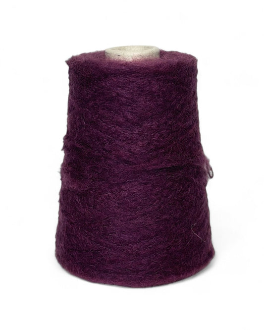 Mohair Yarn on cone, 350m/100g, color Eggplant