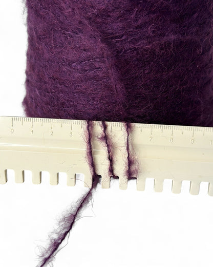 Mohair Yarn on cone, 350m/100g, color Eggplant