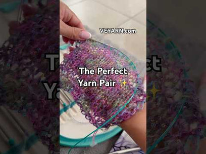 Luxury sequin yarn on colored base for knitting & crochet
