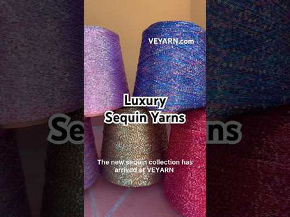Luxury sequin yarn on colored base for knitting & crochet