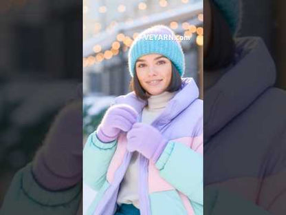 Turquoise–Lilac Gradient Mohair Beanie with Lurex