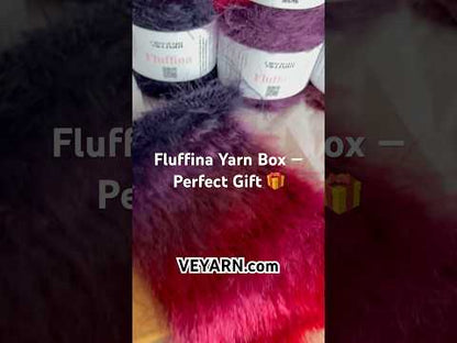 Set di filati Fluffina (6 × 100 g) — Toni rossi e viola