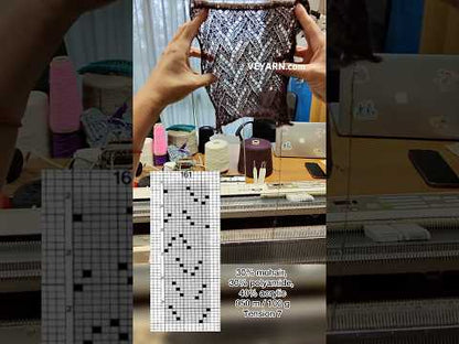 Plum Mirage — fluffy mohair yarn Piuma on cone, 950m/100g