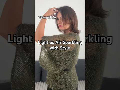 Luxury sequin yarn on colored base for knitting & crochet